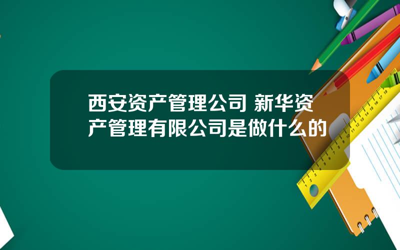 西安资产管理公司 新华资产管理有限公司是做什么的